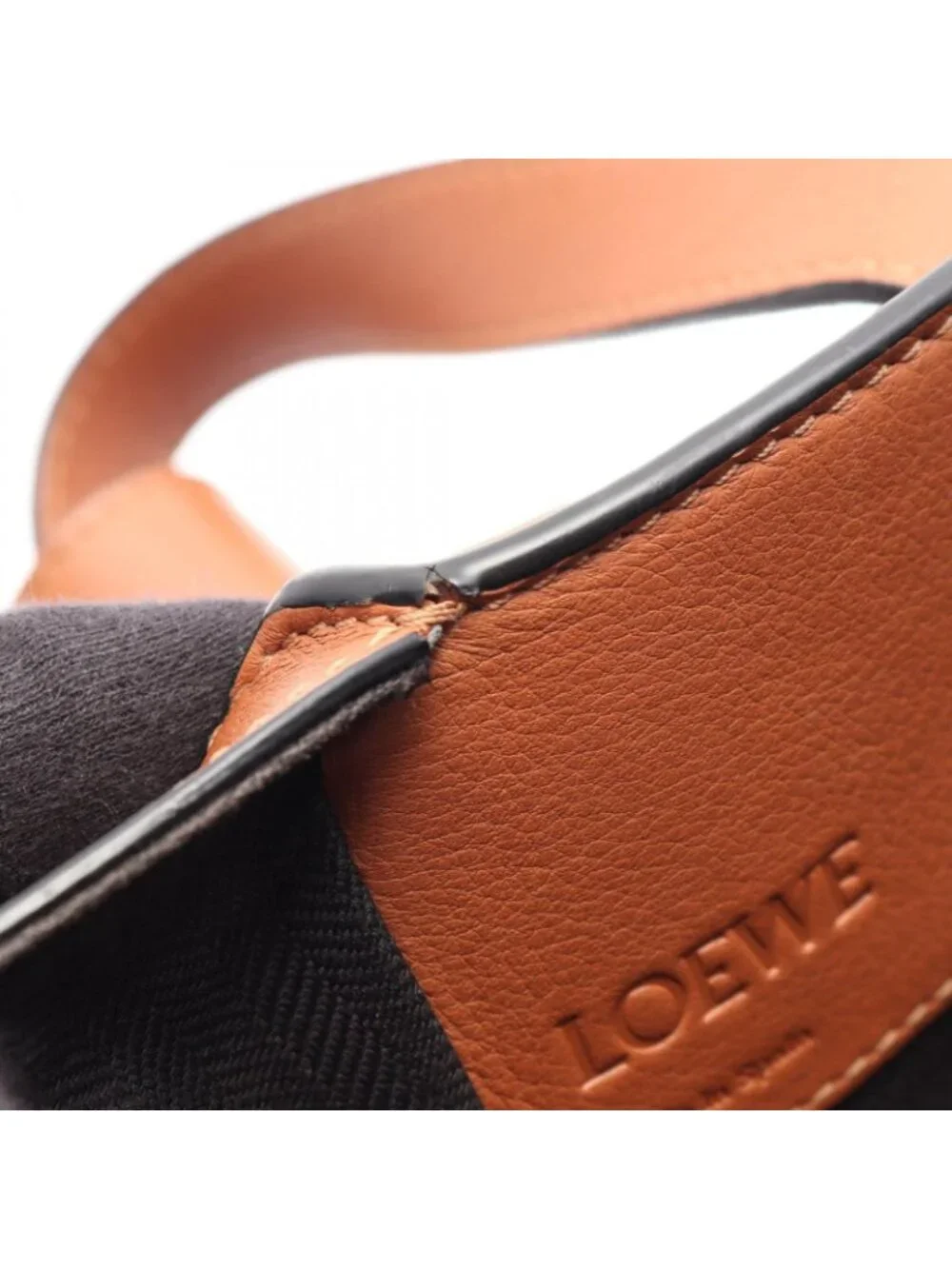 Loewe Handbag Hammock Bag Compact 2-Way Brown Leather